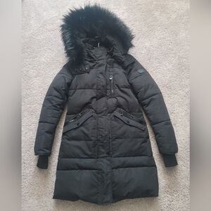Noize Black Puffer Coat with Removable Hood